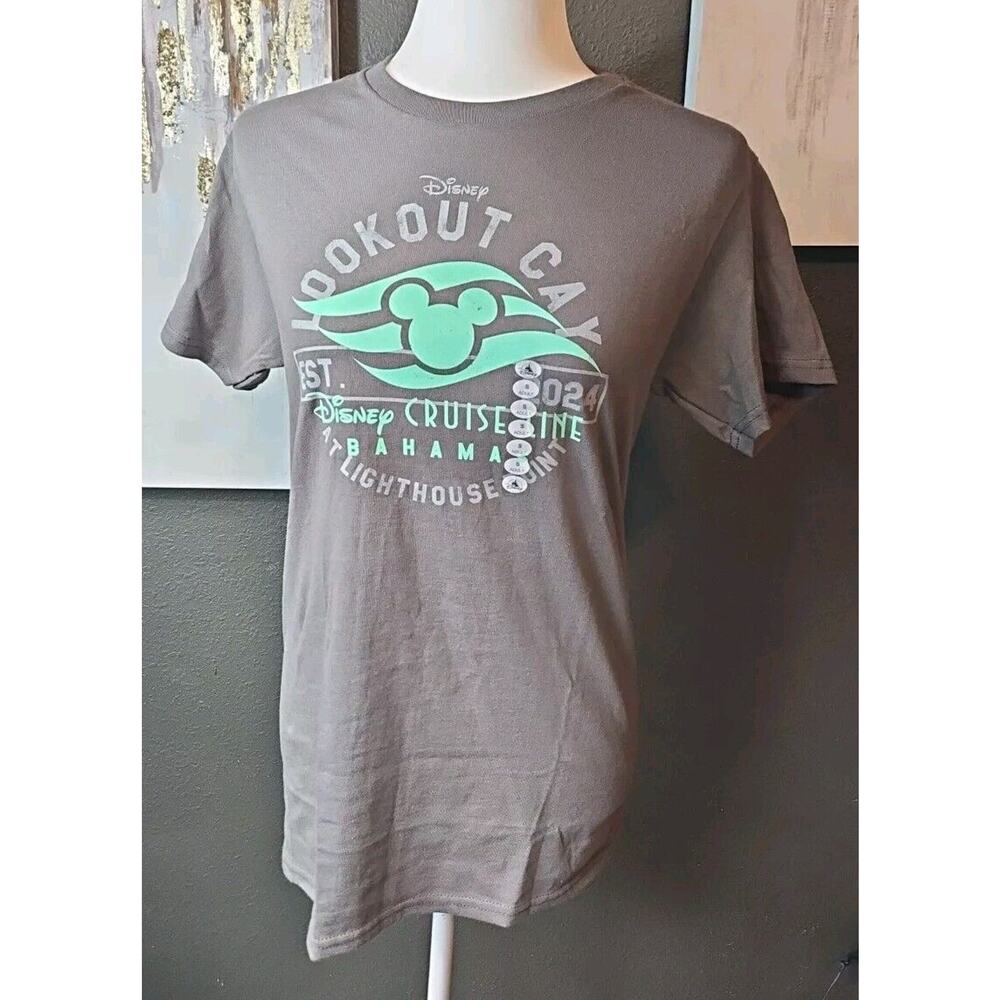 Disney Cruise Line Lookout Cay Lighthouse Point Grey Mickey Shirt Adult Small